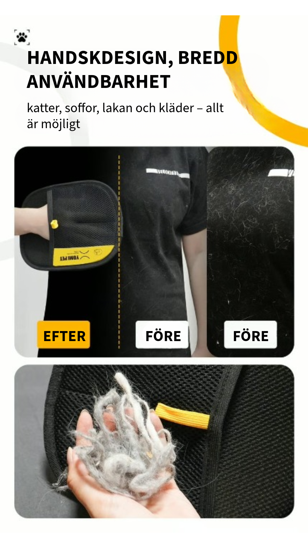 Elektrostatisk hårborttagningshandske