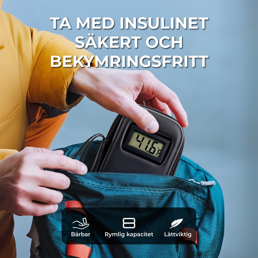 Insulinkylväska med temperaturvisning