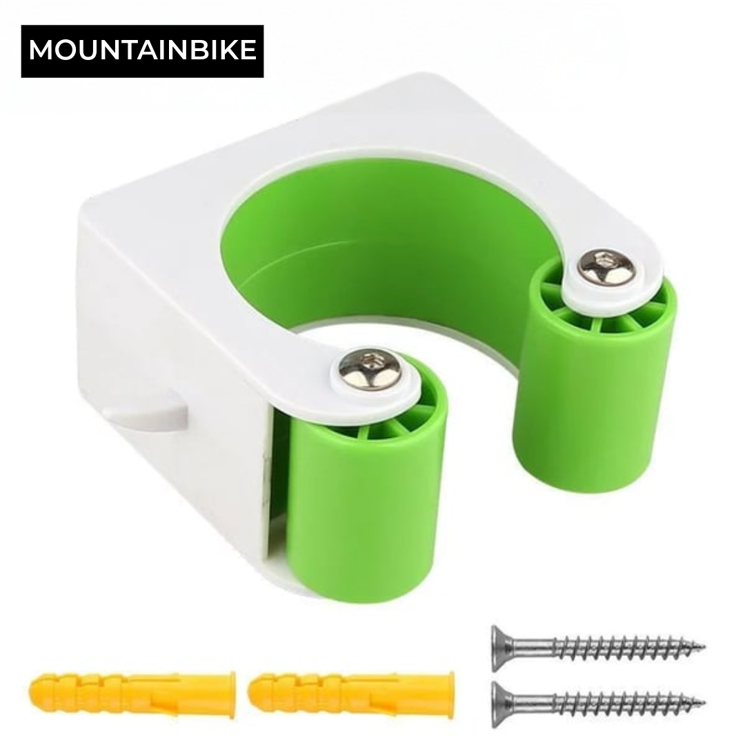 Platsbesparande cykelhjulshållare