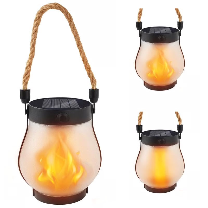 dansande flammar solenergi lampan