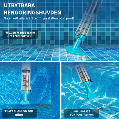 3-i-1 trådlös pooldammsugare