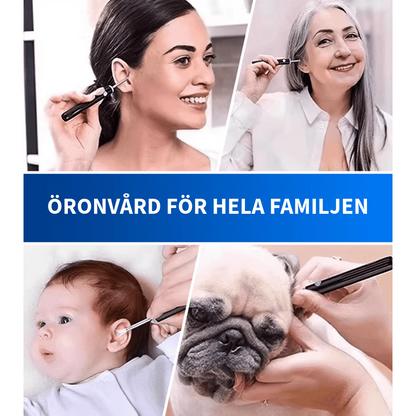 Professionell öronvaxborttagare med kamera