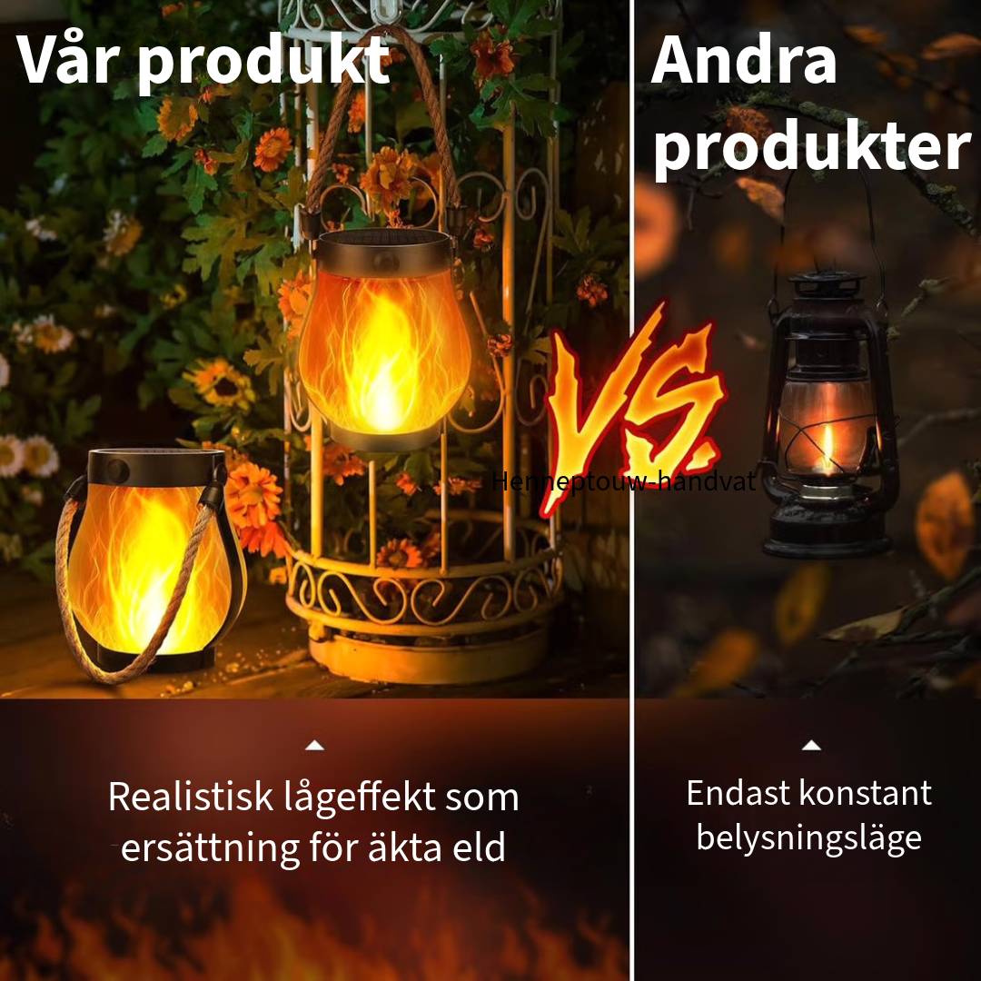 dansande flammar solenergi lampan