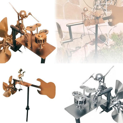 Handgjord Trummis Vindmölla i Metall