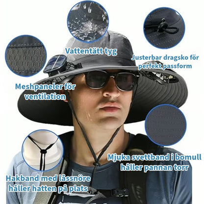 Ultralätt solhatt med fläkt