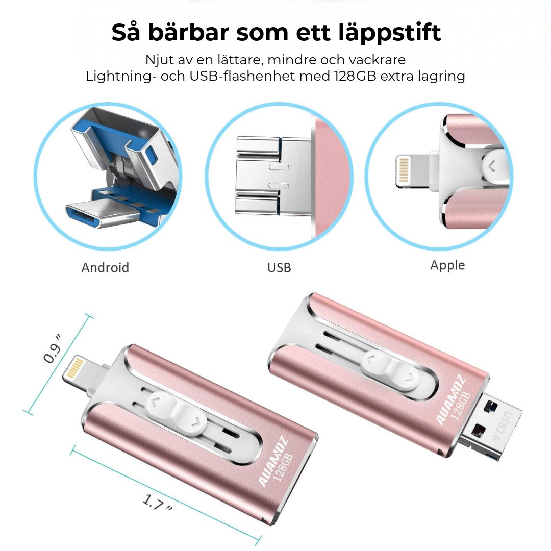 Professionell Flash-enhet med USB-C-adapter