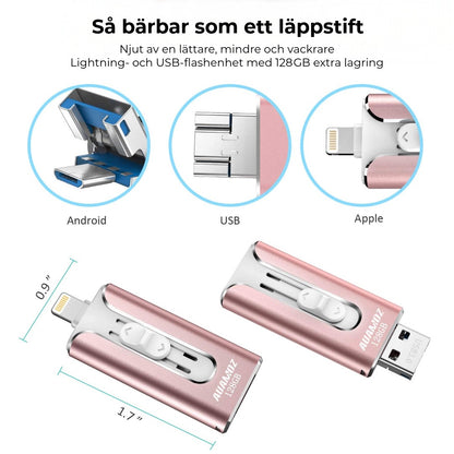 Professionell Flash-enhet med USB-C-adapter