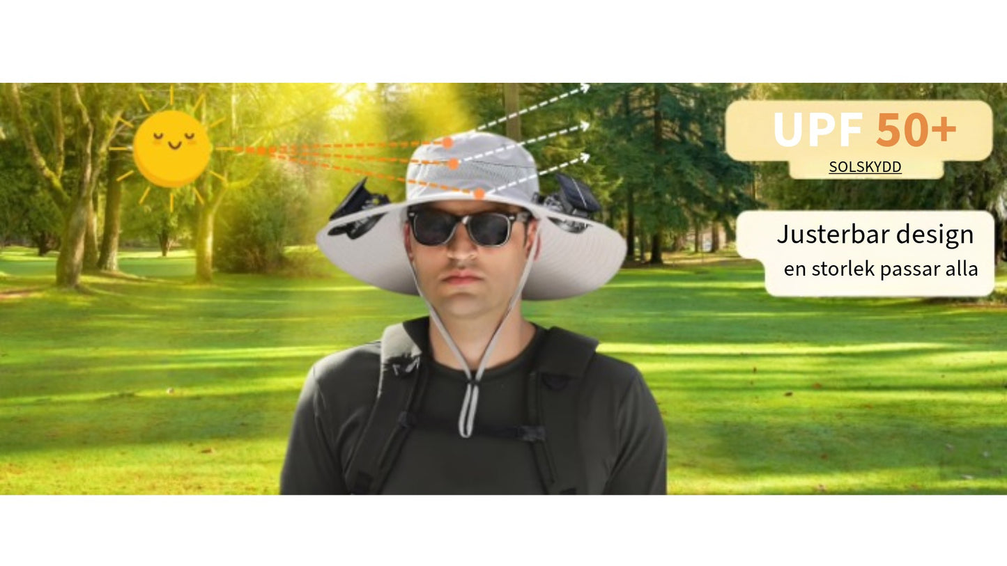 Ultralätt solhatt med fläkt