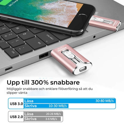 Professionell Flash-enhet med USB-C-adapter