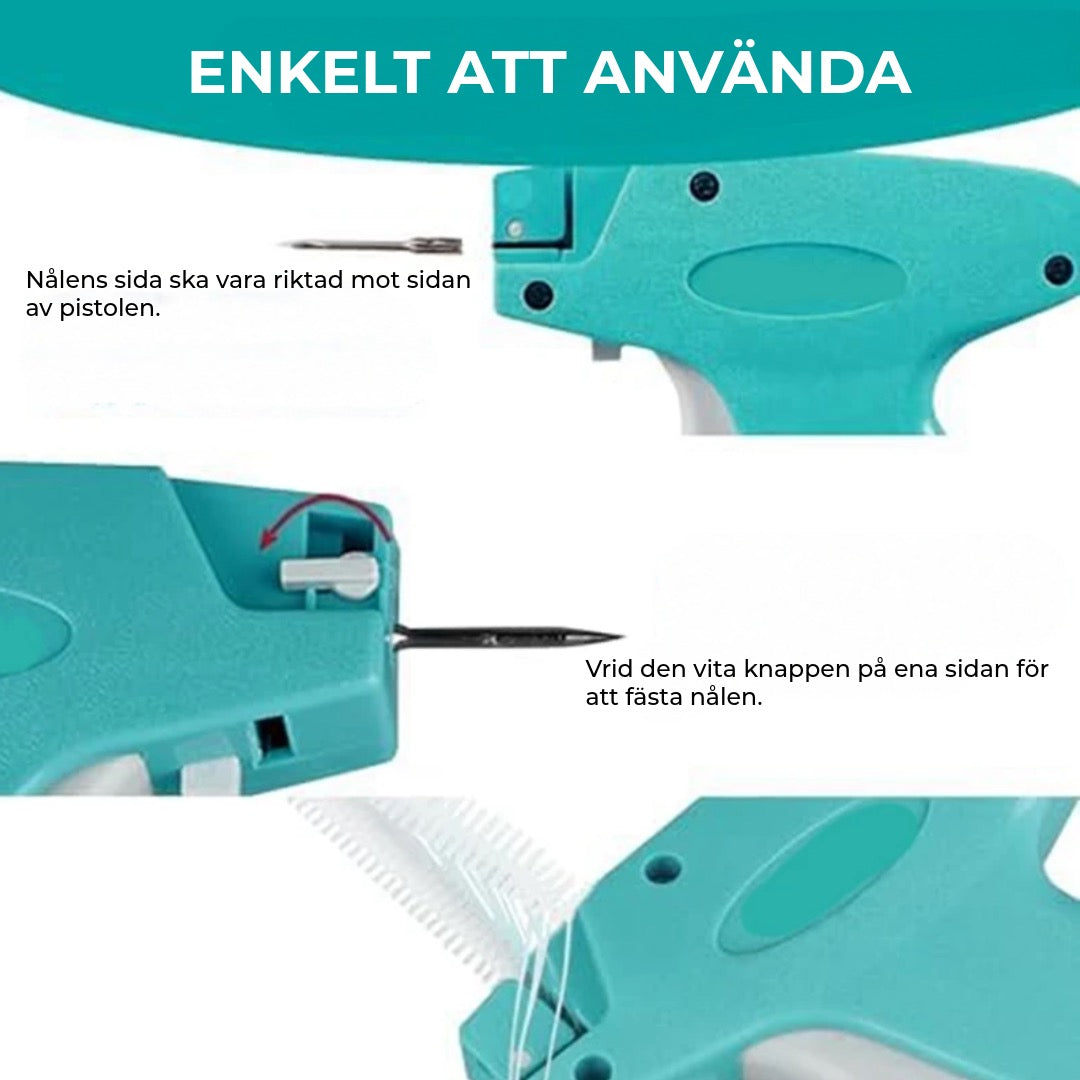 Mikro-sömnadspistol-kit | Snabb & enkel fastsättning utan nål eller tråd