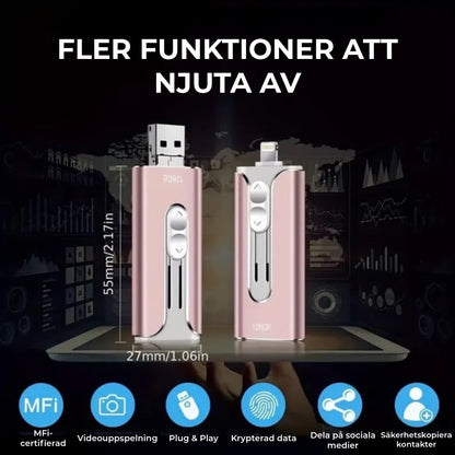 Professionell Flash-enhet med USB-C-adapter