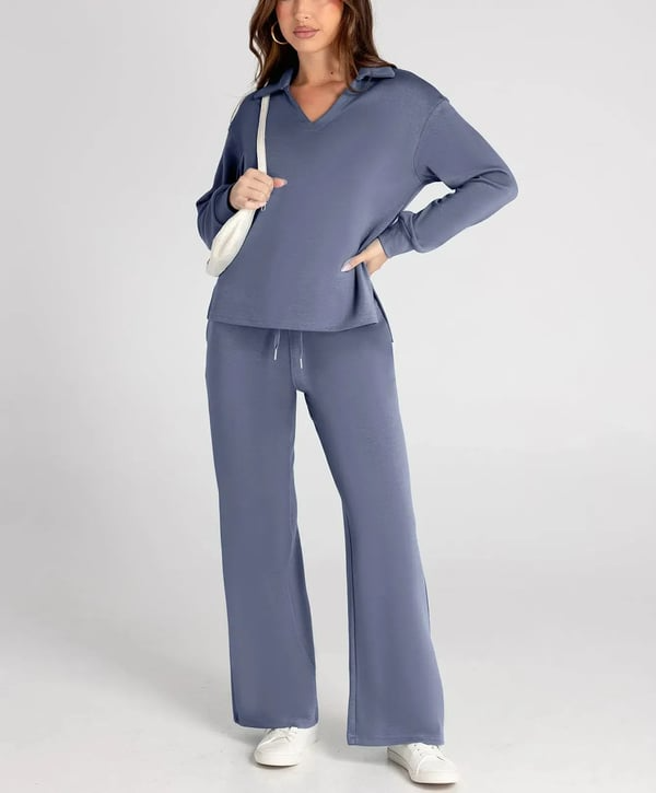 Casual Dam-sweatsuit – 2-delat set med långa ärmar