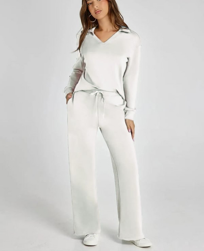 Casual Dam-sweatsuit – 2-delat set med långa ärmar