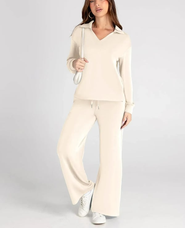 Casual Dam-sweatsuit – 2-delat set med långa ärmar