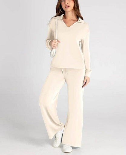 Casual Dam-sweatsuit – 2-delat set med långa ärmar