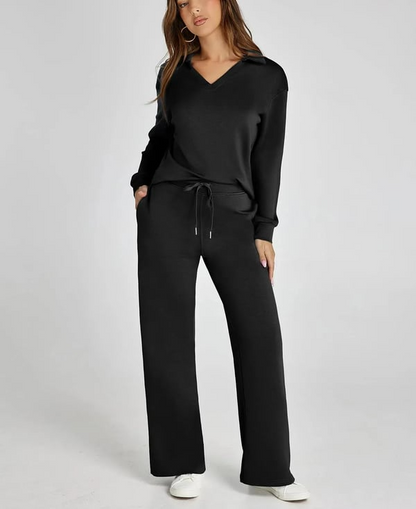 Casual Dam-sweatsuit – 2-delat set med långa ärmar